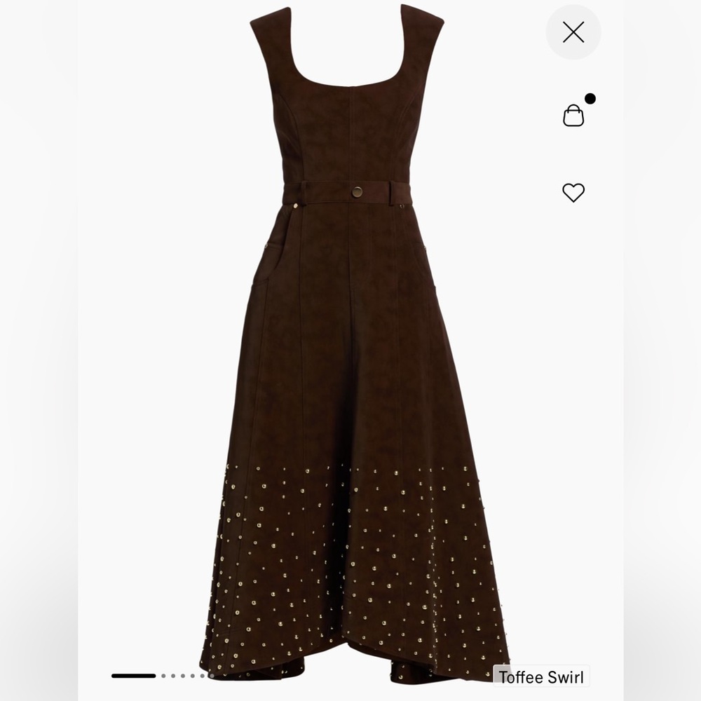 AMUR Kenny Studded Leather Dress